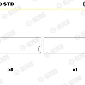 Łożysko korbowodu GLYCO 01-2800 STD Ograniczona ilość
