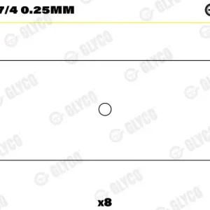 Premium Łożysko korbowodu GLYCO 01-3867/4 0.25mm