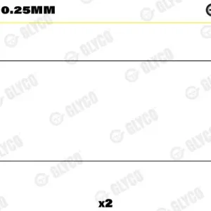 Dostępne od ręki Łożysko korbowodu GLYCO 01-4114 0.25mm