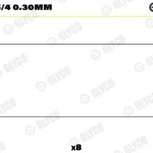 Bestseller Łożysko korbowodu GLYCO 01-4135/4 0.30mm