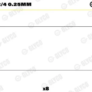 Hit sprzedaży Łożysko korbowodu GLYCO 01-4162/4 0.25mm