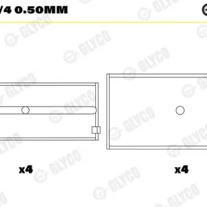 Hit cenowy Łożysko korbowodu GLYCO 01-4181/4 0.50mm